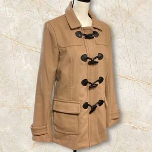 Banana Republic Womens Camel Duffle Coat Toggle Buttons Italian Fabric Size M
